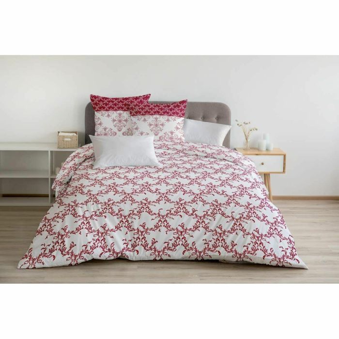 Juego nórdico 240x260 cm HOME LINGE PASSION FRISE: Funda nórdica + 2 fundas de almohada - 100% Algodón 57 hilos - Burdeos 4