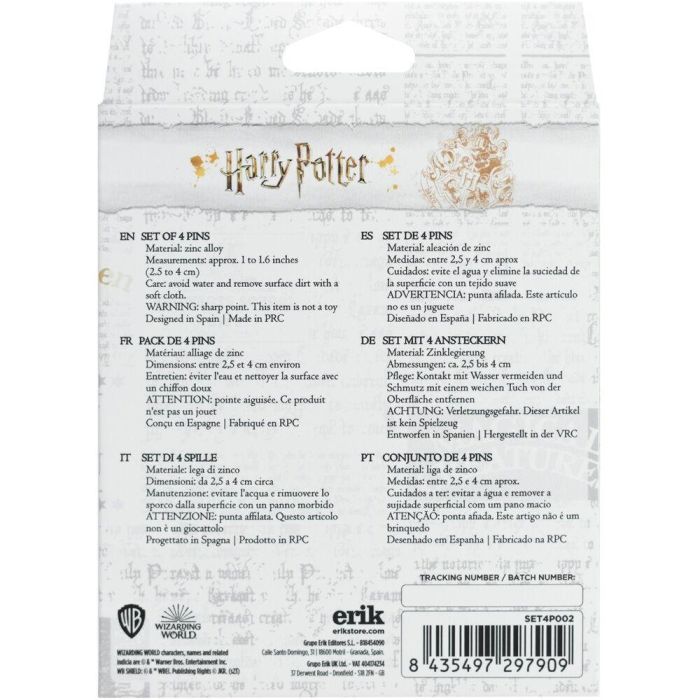 Set 4 pins Hogwarts Harry Potter 2
