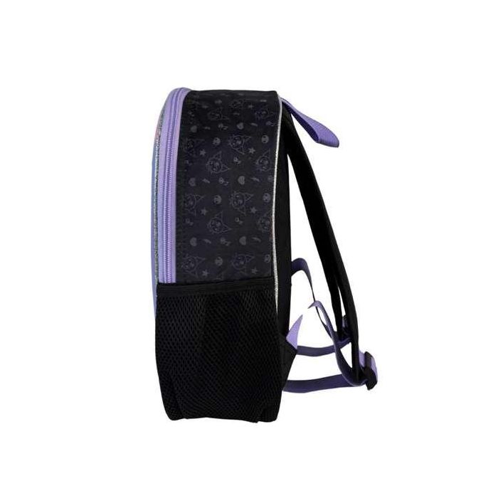 Kuromi mochila preescolar 3d. bolsillo lateral. interior totalmente forrado y personalizado10 x 21 x 8 cm. 3