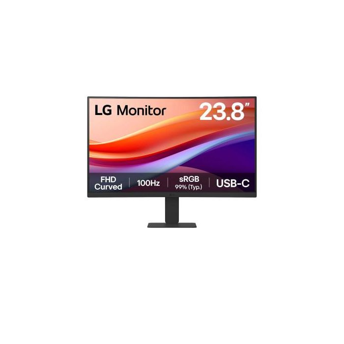 LG 24U421A-B Monitor Curvo 23.8" Full HD 100Hz USB-C (15W) Negro - Panel VA, Modo Lectura, Flicker Safe para Confort Visual LG 24U421A-B Monitor Curvo 23.8" Full HD 100Hz USB-C (15W) Negro - Panel VA, Modo Lectura, Flicker Safe para Confort Visual