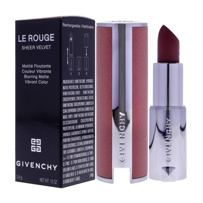 Givenchy nº16 Nude Boise Le Rouge Sheer Velvet Barra de Labios Vibrante Recargable