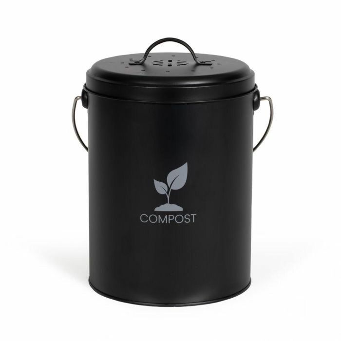 Livoo MES154N Cubo de compostaje de cocina negro de 6 litros
