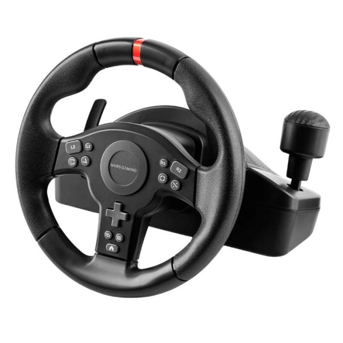 Mars Gaming Volante MWHRSXONE para PC y Consolas, 270° de Rotación, Vibración DriveSense, Pedalera XL, Compatible con Xbox, PS4, Switch 1
