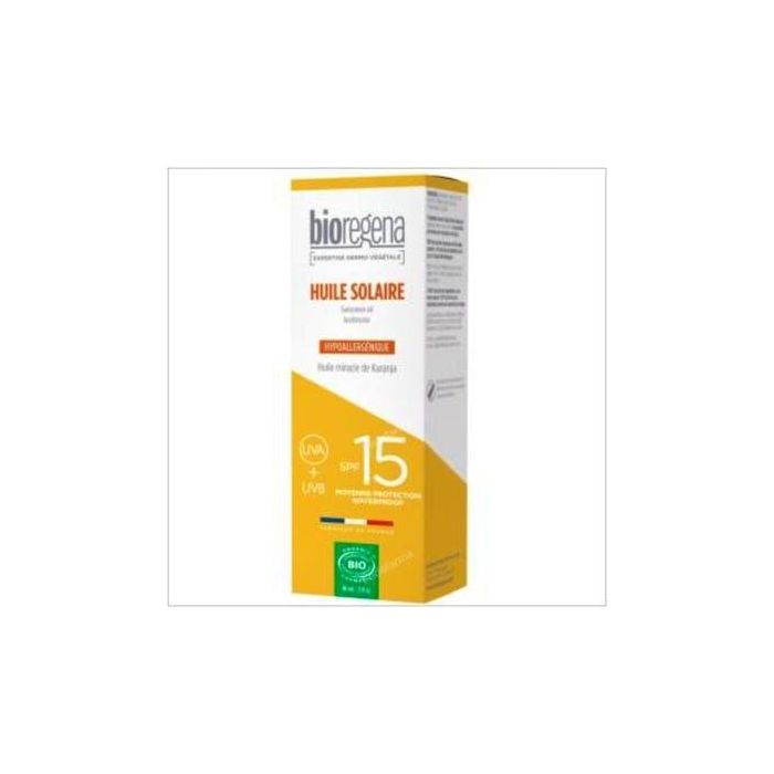 BIOREGENA Aceite Solar SPF15 Spray 90ml Hipoalergénico Bio Textura Seca Hidratante Previene Envejecimiento