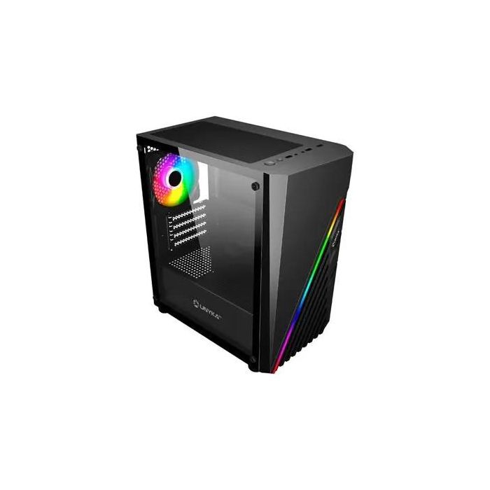 Unykach Caja Ordenador Gaming Mini Glayze ARGB Micro ATX, Cristal Templado, 4 Ventiladores, Refrigeración Líquida 240mm 3