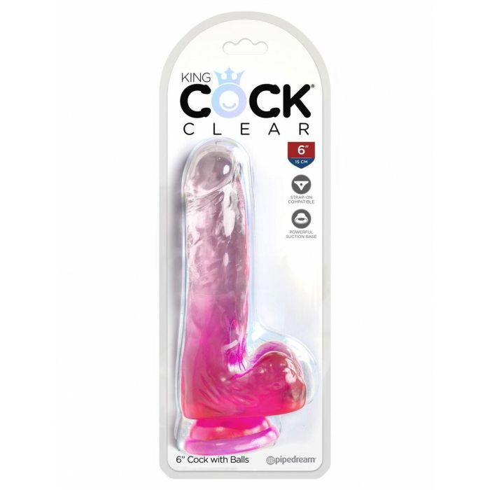 Consolador Pipedream King Cock Clear TPE Rosa 1