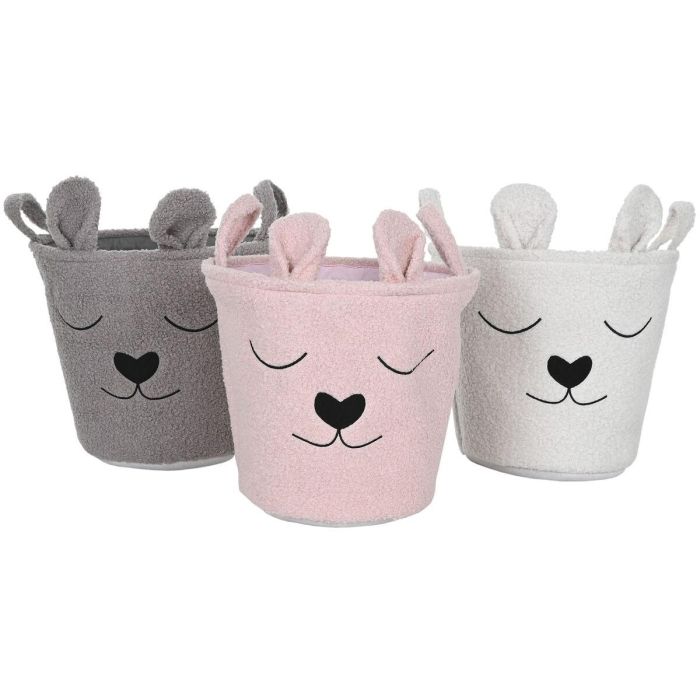 Cesta Home ESPRIT Marrón Beige Rosa (3 Unidades) 1