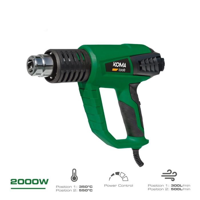 Koma Tools DC-2000 Decapador Aire Caliente 2000W 600°C 2 Posiciones de Temperatura y Flujo de Aire con 4 Boquillas 0 Koma Tools DC-2000 Decapador Aire Caliente 2000W 600°C 2 Posiciones de Temperatura y Flujo de Aire con 4 Boquillas 0