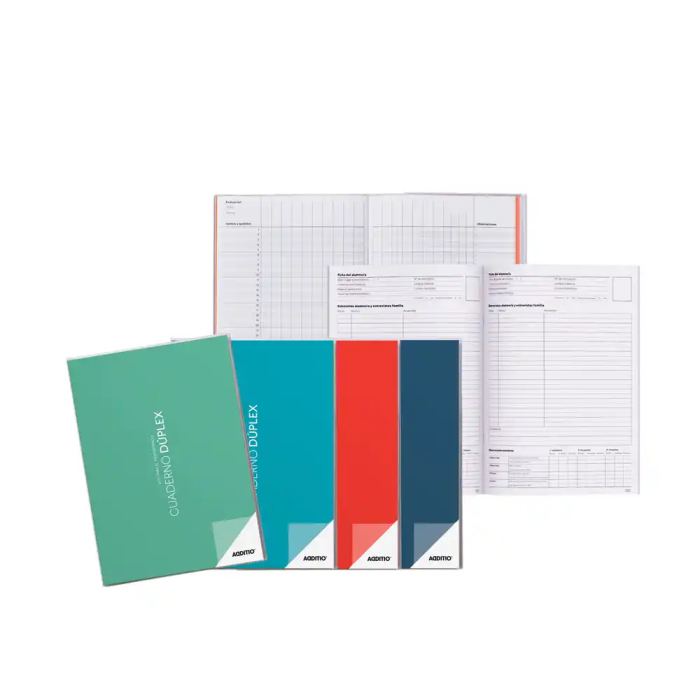Additio Cuaderno Duplex A4 para Profesorado PVC 112 Páginas Colores Surtidos 9