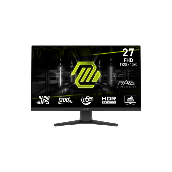 MSI MAG 272F 9S6-3CE51T-001 Monitor Gaming 27" Full HD 1080p Rapid IPS 200Hz 0.51ms FreeSync Premium Negro