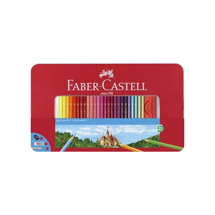 Lapices De Colores Faber-Castell Estuche De Metal De 60
