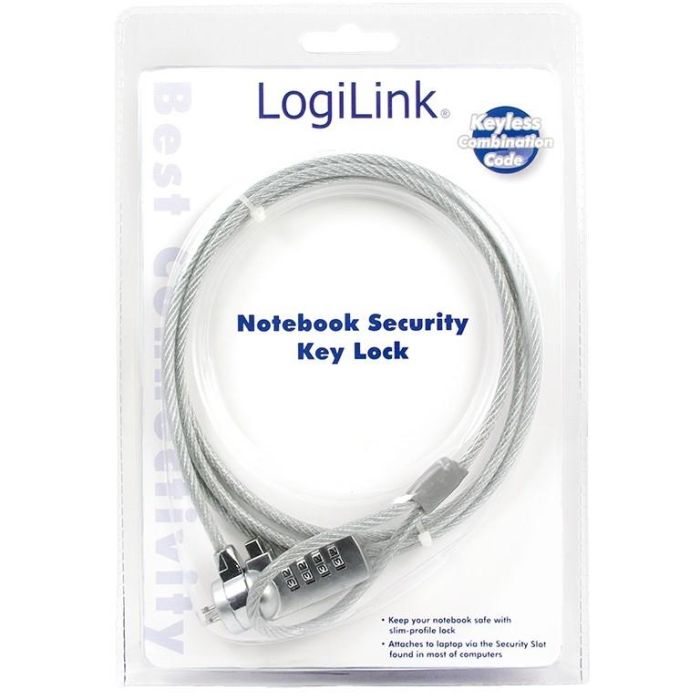 Logilink Cable antirrobo para portátil con combinación de 4 cifras, 1.50 metros, acero 1 Logilink Cable antirrobo para portátil con combinación de 4 cifras, 1.50 metros, acero 1