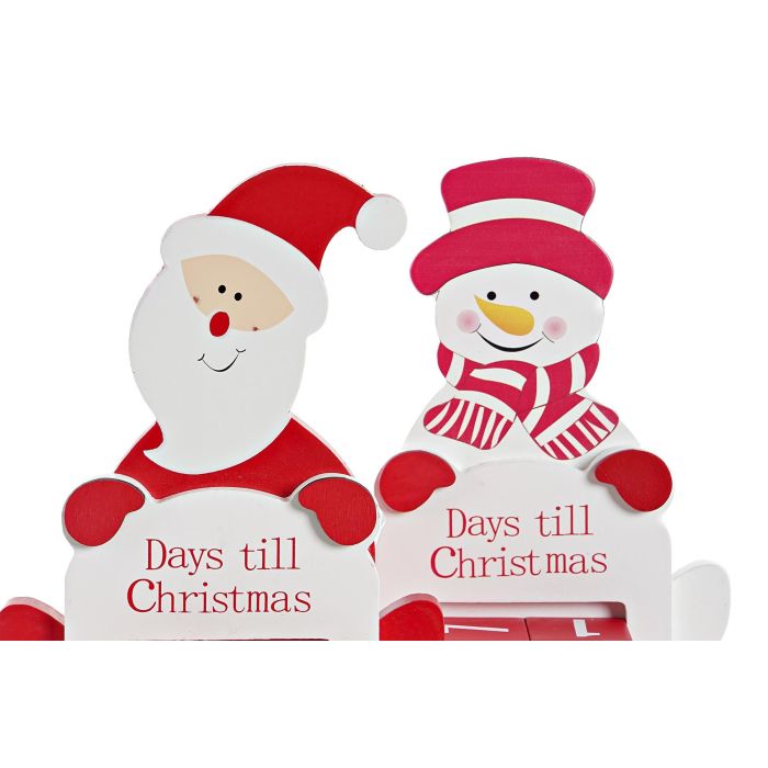 DKD Home Decor Calendario Adviento Navidad Tradicional MDF Rojo Blanco 4x18x13 cm (Pack 4 Unidades Surtido Aleatorio) 1