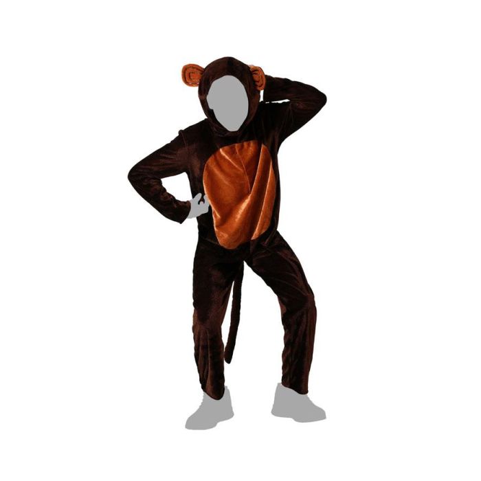 Disfraz Mono Infantil Unisex Marrón para Niños de 3-4 Años, Temática Animales de la Selva, 2 Piezas: Capucha y Mono de Poliéster 4 Disfraz Mono Infantil Unisex Marrón para Niños de 3-4 Años, Temática Animales de la Selva, 2 Piezas: Capucha y Mono de Poliéster 4