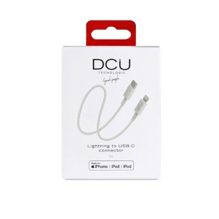 Cable USB-C a Lightning iPhone DCU 1 Blanco 1 m Cable USB-C a Lightning iPhone DCU 1 Blanco 1 m