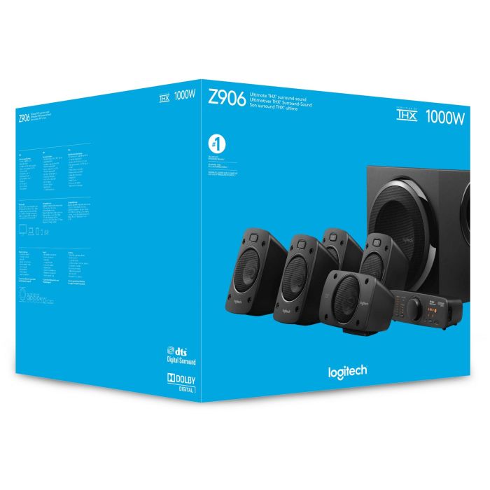 Logitech Z906 Altavoces 5.1 Surround Sound 500W RMS con Certificación THX, Dolby Digital y DTS para PC, MAC, Consolas y TV 10 Logitech Z906 Altavoces 5.1 Surround Sound 500W RMS con Certificación THX, Dolby Digital y DTS para PC, MAC, Consolas y TV 10