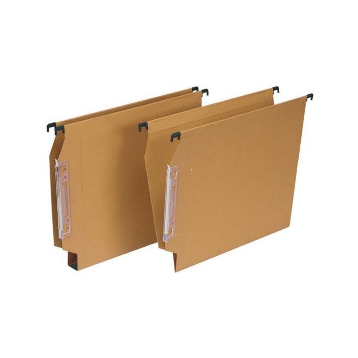 Grafoplás Carpetas Colgantes Visor Lateral Cartulina Folio Lomo V Kraft -50U- Grafoplás Carpetas Colgantes Visor Lateral Cartulina Folio Lomo V Kraft -50U-