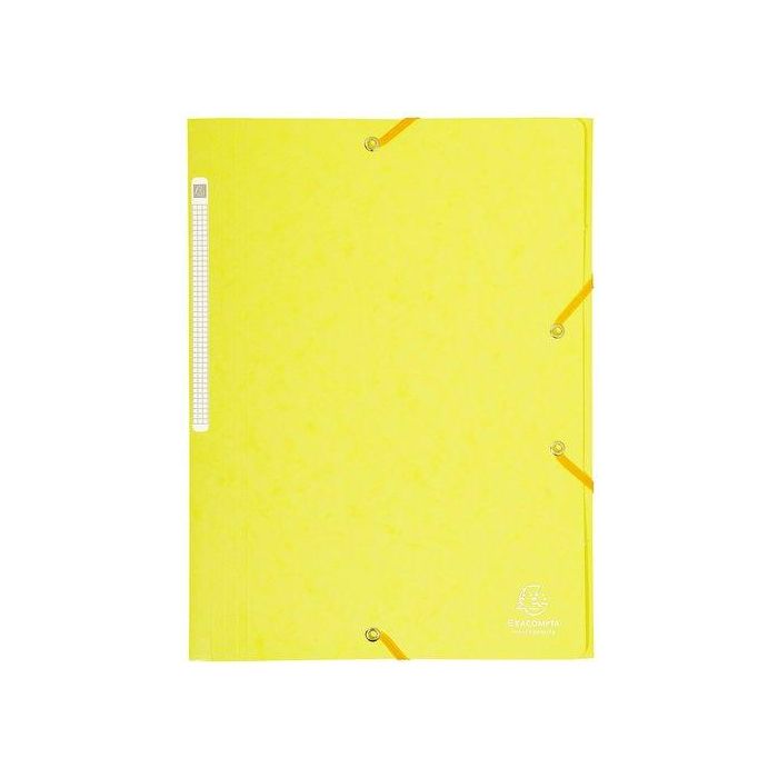 Carpeta De Gomas Y Solapas Exacompta Maxi Carton A4 Con Etiqueta Amarillo
