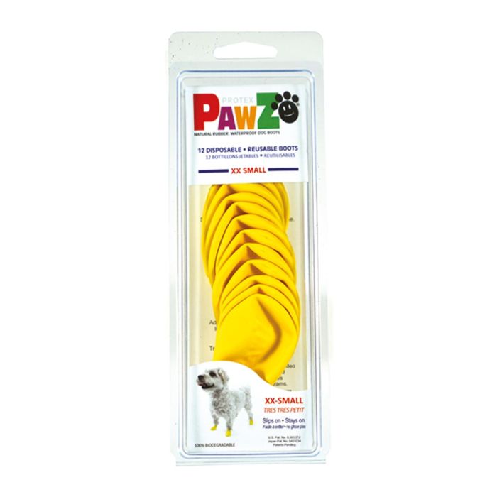 Pawz Botas para Perro Amarillo XXS - Paquete de 12 de Goma Natural Impermeable para Protección Contra Suelo Caliente, Nieve, Hielo 2 Pawz Botas para Perro Amarillo XXS - Paquete de 12 de Goma Natural Impermeable para Protección Contra Suelo Caliente, Nieve, Hielo 2