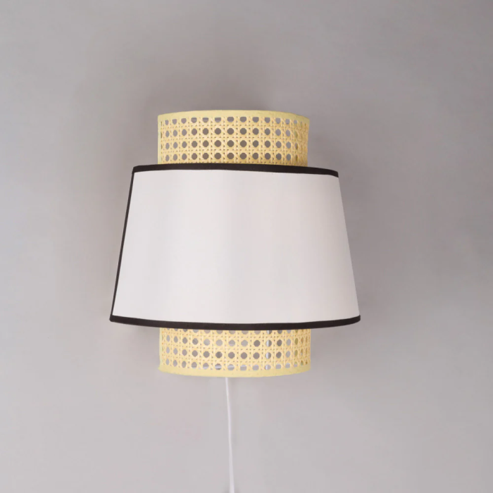 Quilmes Aplique de Pared SKD-W1024 Ratán y Madera Estilo Mediterráneo