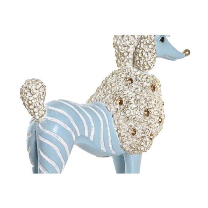 DKD Home Decor Figura Perro Caniche Scandi Azul Rosa Resina 8 x 27.5 x 25 cm (2 Unidades) 2