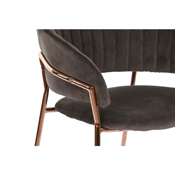 DKD Home Decor Taburete Gris Oscuro Dorado Metal Poliester 58 x 47 x 110 cm (2 Unidades) 2 DKD Home Decor Taburete Gris Oscuro Dorado Metal Poliester 58 x 47 x 110 cm (2 Unidades) 2