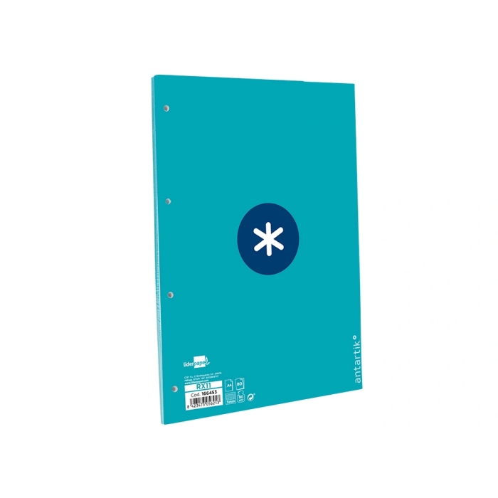 Antartik Recambio A4 80 Hojas 90gr Cuadro 5mm 4 Taladros 1 Banda con Marco Color Turquesa 2