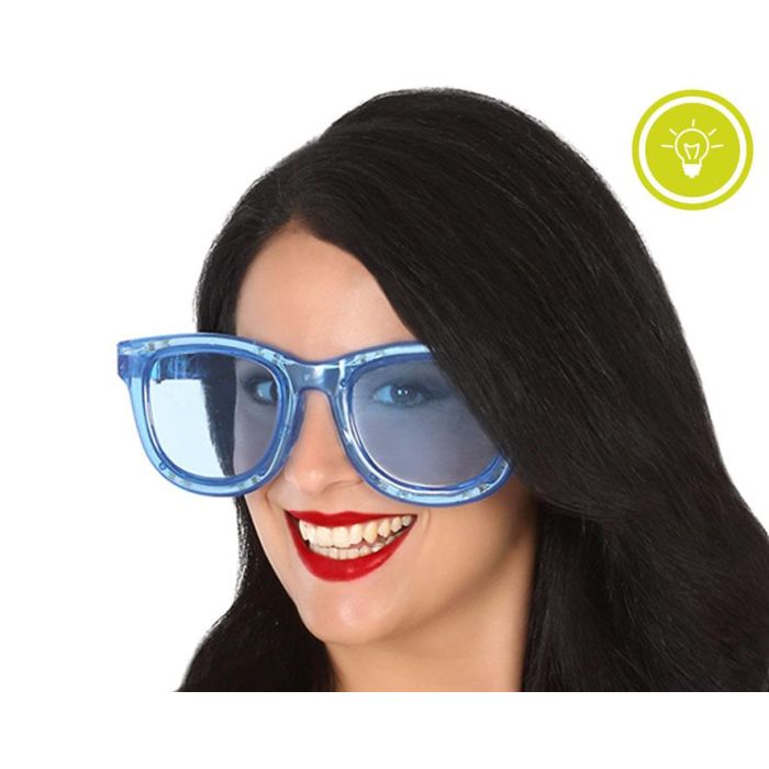 Gafas Con Luz Azul XXL para Disfraces y Fiestas Nocturnas