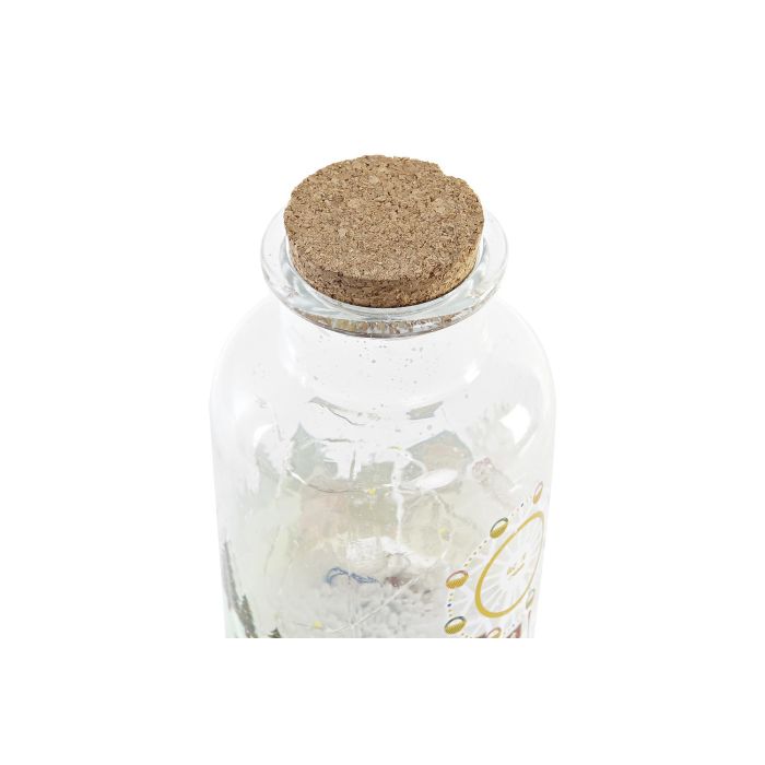 DKD Home Decor Decoración Navideña Luminosa Tradicional Bote Cristal LED Multicolor Pilas AA 10x18x10 cm 3