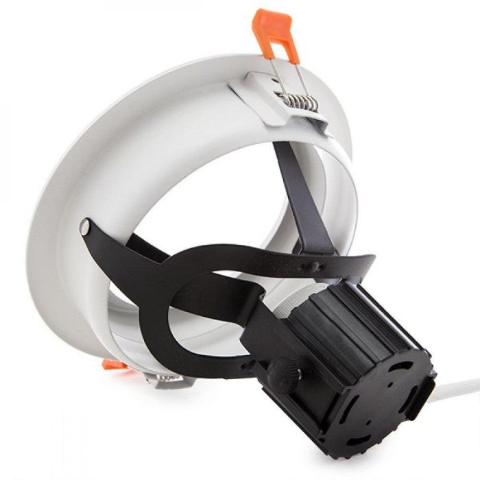 Aro Foco Empotrable Downlight Basculante Blanco Compatible PAR30 E27 (Lámpara No Incluida) 1
