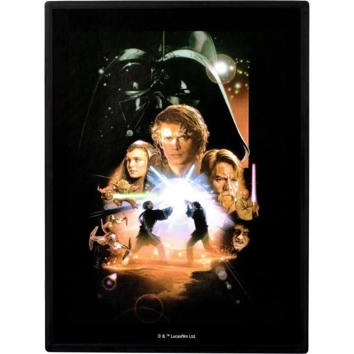 FANDROP FAN0630996920732 Figura Star Wars Obi-Wan vs Anakin con escena de culto, Vitrina y mini póster - 18 cm 2