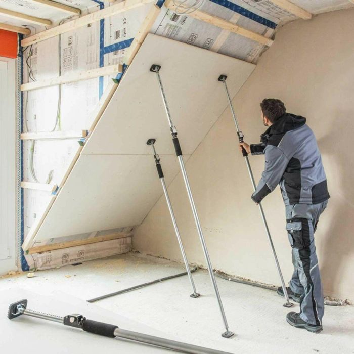 Wolfcraft Puntal 4042000 para placas de yeso, soporte hasta 30kg, altura ajustable 1.60-2.90m 1 Wolfcraft Puntal 4042000 para placas de yeso, soporte hasta 30kg, altura ajustable 1.60-2.90m 1