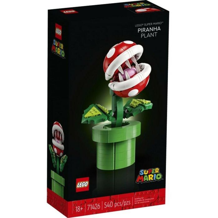 LEGO Super Mario 71426 Planta Piraña, Figura Articulada con Tubo y 2 Piezas, Modelo para Adultos, Idea de Regalo