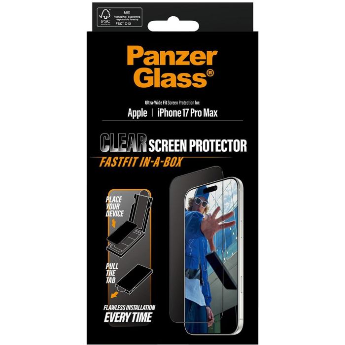 PanzerGlass UWF Fastfit Protector de Pantalla para iPhone 17 Pro Max con marco negro y ajuste ultra-ancho 2 PanzerGlass UWF Fastfit Protector de Pantalla para iPhone 17 Pro Max con marco negro y ajuste ultra-ancho 2