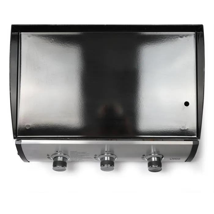 Livoo - Plancha de Gas 3 Fuegos 61 x 38 cm, LIV3523930102677