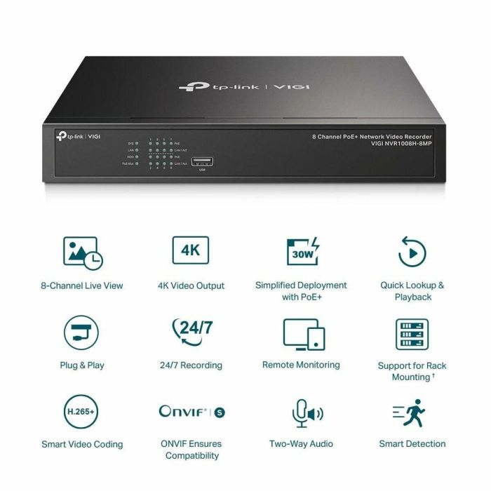 Video Grabador en Red TP-Link VIGI NVR1008H-8MP 3 Video Grabador en Red TP-Link VIGI NVR1008H-8MP 3