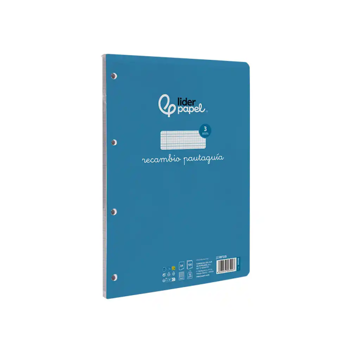 Liderpapel Recambio A4 Pautaguia 100 Hojas 75gr Cuadriculado Con Margen 4 Taladros 2
