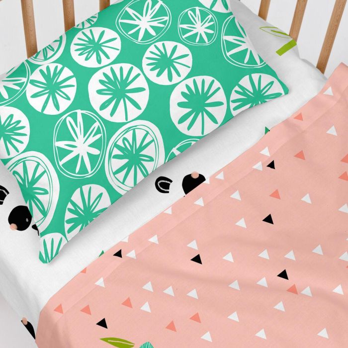 Sábana Bajera HappyFriday MOSHI MOSHI Blanco Multicolor 70 x 140 x 14 cm Oso Panda 4 Sábana Bajera HappyFriday MOSHI MOSHI Blanco Multicolor 70 x 140 x 14 cm Oso Panda 4