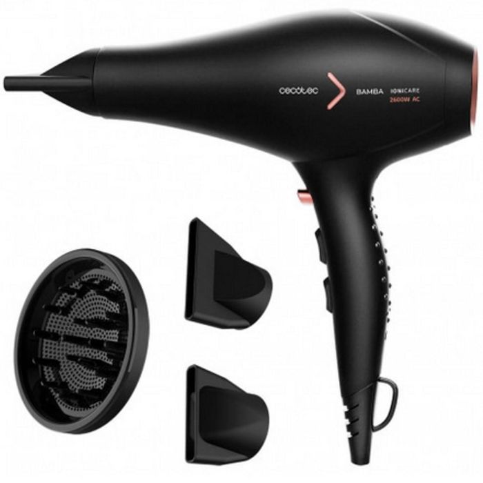 Cecotec IoniCare 5350 PowerShine Fire Secador de Pelo Iónico 2600W con Difusor y Boquilla para Antiencrespamiento, Negro y Rosa 1 Cecotec IoniCare 5350 PowerShine Fire Secador de Pelo Iónico 2600W con Difusor y Boquilla para Antiencrespamiento, Negro y Rosa 1