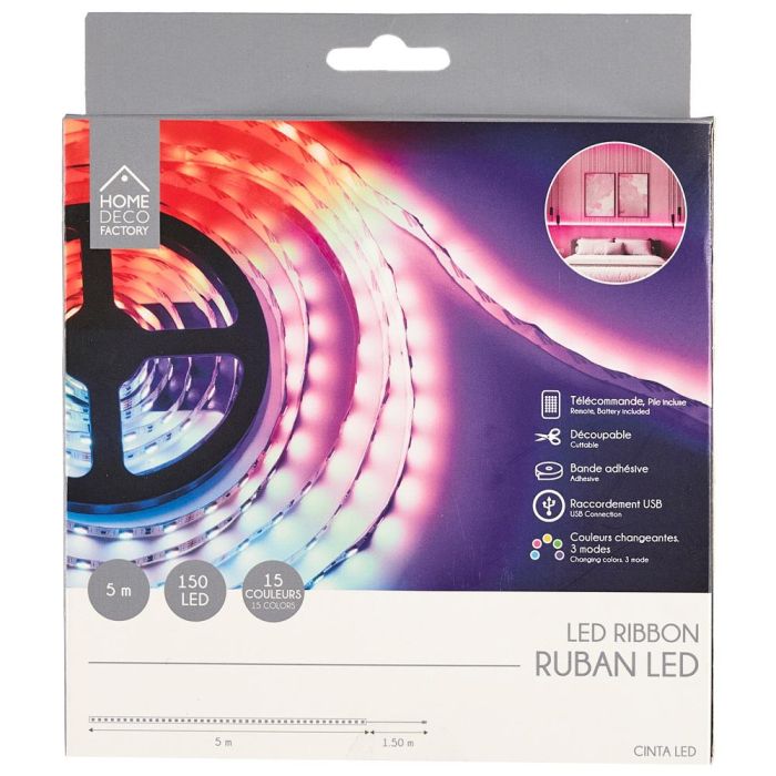 Tira 150 Leds 5 Metros Con Mando Home Deco Factory