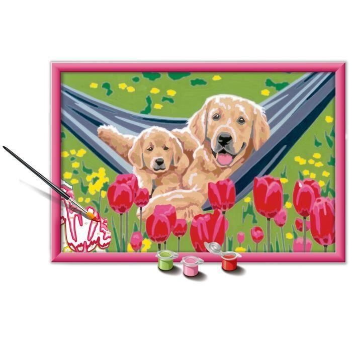 CreArt Kids - Labrador y tulipanes (31 x 21 cm), kit de pintura por números, a partir de 7 años, 25852, Ravensburger 1 CreArt Kids - Labrador y tulipanes (31 x 21 cm), kit de pintura por números, a partir de 7 años, 25852, Ravensburger 1