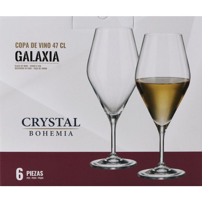 Bohemia Set de 6 Copas de Vino Colección Galaxia, 470 ml, 23 cm de Alto - Juego de Cristalería para Vinos (4 Cajas) 1