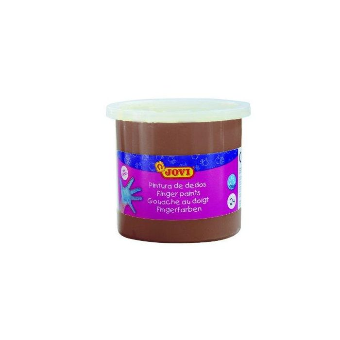 Jovi Estuche 5 Botes Pintura de Dedos 125 mL Marrón - Pintura Natural Lavable para Niños