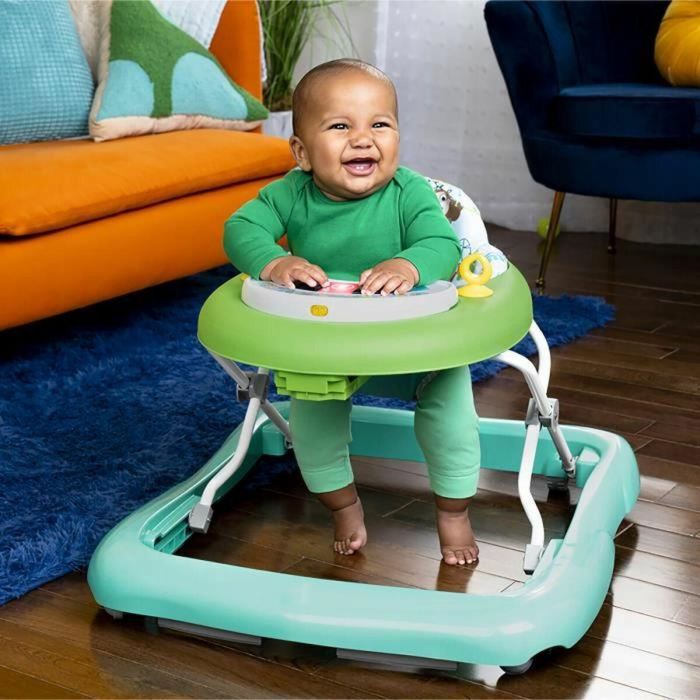 Inicio Bright Trotteur Tiny Trek 2 en 1, modelo de vides de la jungla, Juguete de actividad, altura ajustable, luz y sonidos, 6 meses+ 5