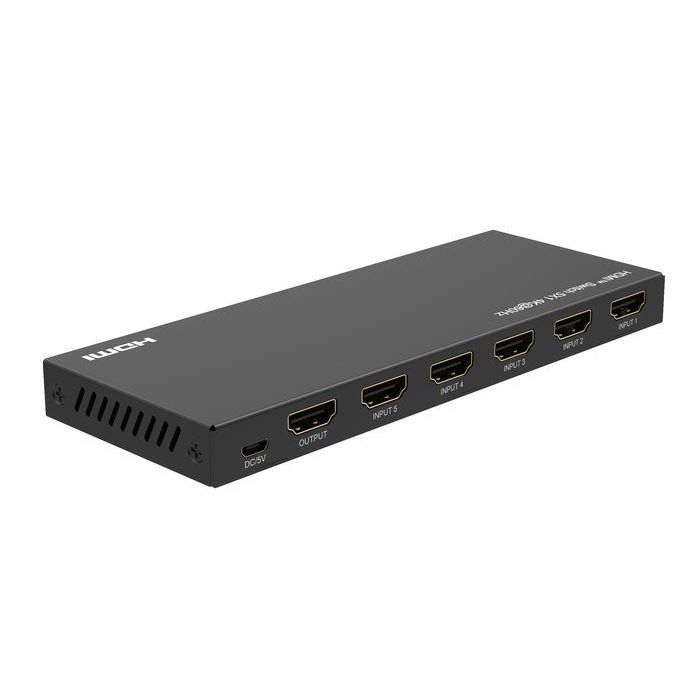 MicroConnect MC-HDMISWITCH0501-4K Conmutador HDMI 5x1 4K@60Hz, HDCP 2.2, con control remoto para TV/Monitor 1