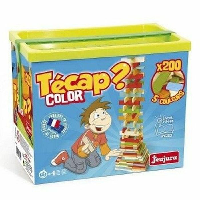 Jeujura Tècap? Color 200 P Juego de construcción y equilibrio en madera natural y teñida 1