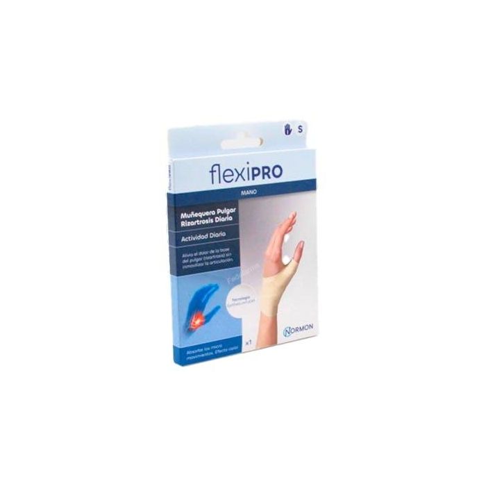 Flexipro Muñequera Pulgar Rizartrosis Uso Diario Izquierda Talla S (13-15 cm) Beige
