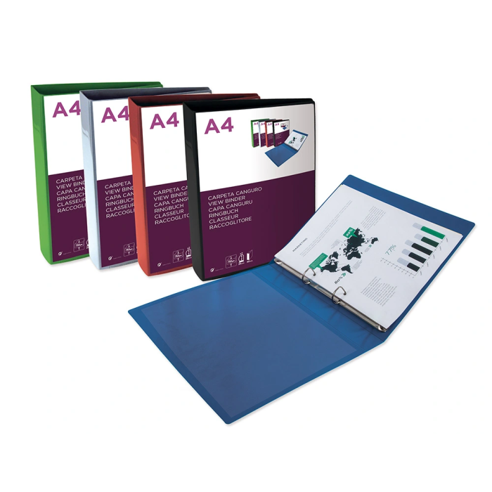 Liderpapel Carpeta Canguro 2 Anillas 25 mm DIN A4 Polipropileno Verde Translucido 5