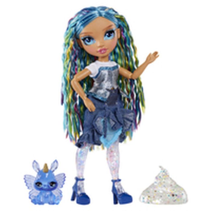 Rainbow High Muñeca Skyker 22 cm Azul con Slime Transparente y Diferentes Tipos de Brillo. Edad 4+ años. 9