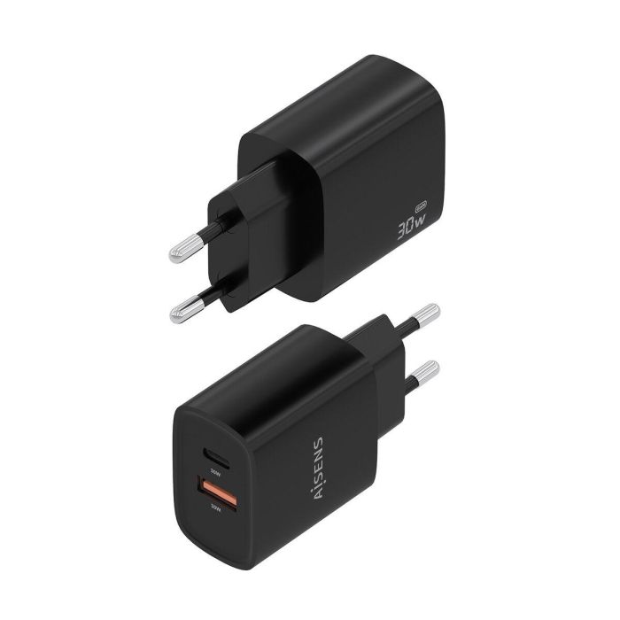 AISENS Cargador USB-C PD3.0 QC4.0 GaN 30W A110-0953 Negro para Móviles y Portátiles 6